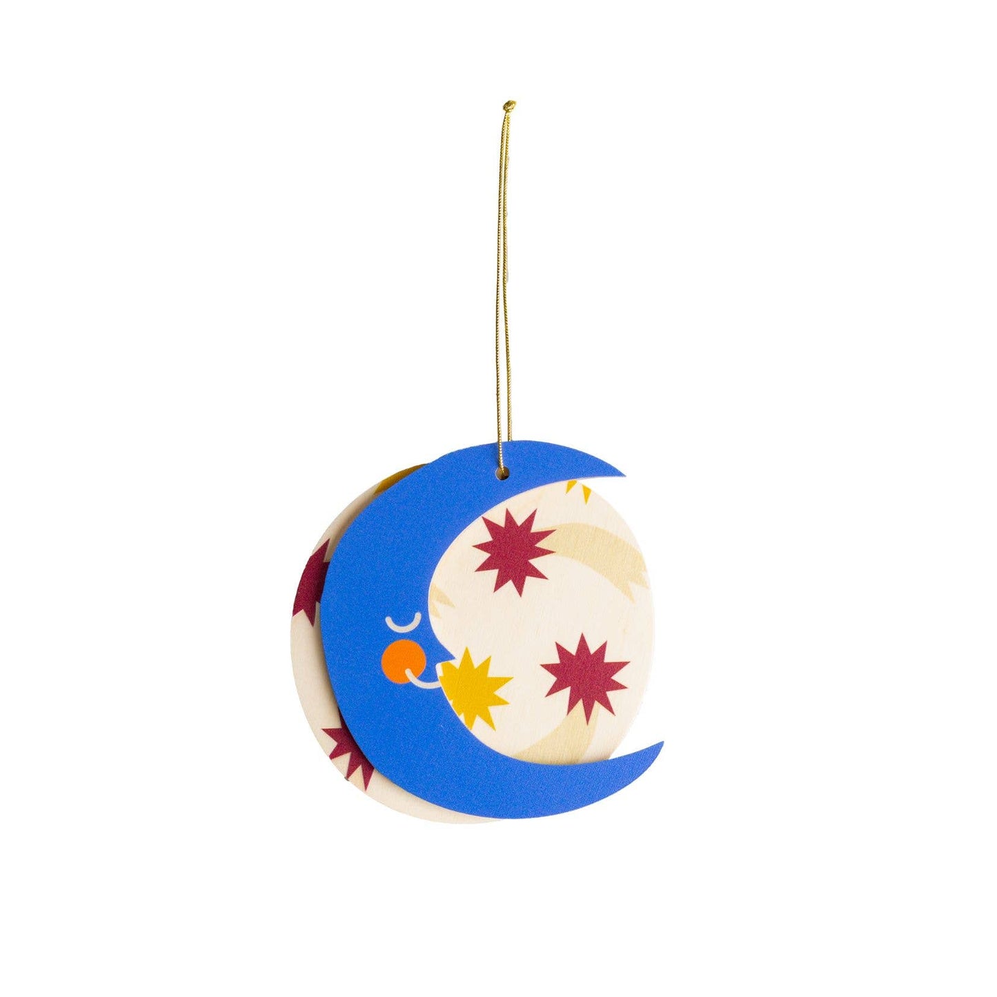 Wooden Moon Christmas tree hanging decoration
