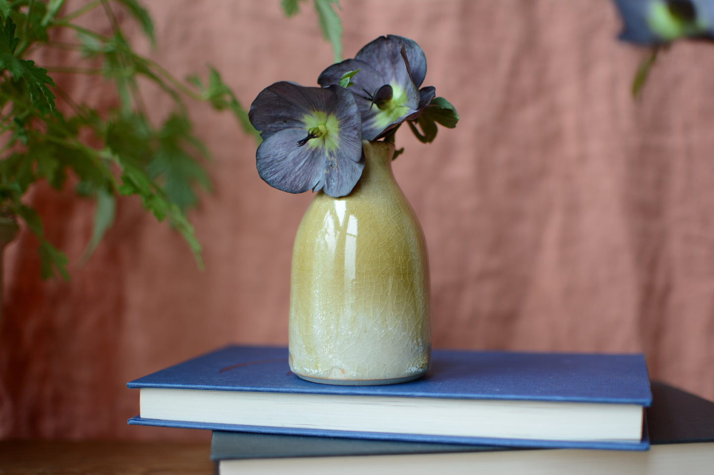 Dark Brown / Gold Dolomite Glaze Bud Vase by Lucy Turner - THE BRISTOL ARTISAN
