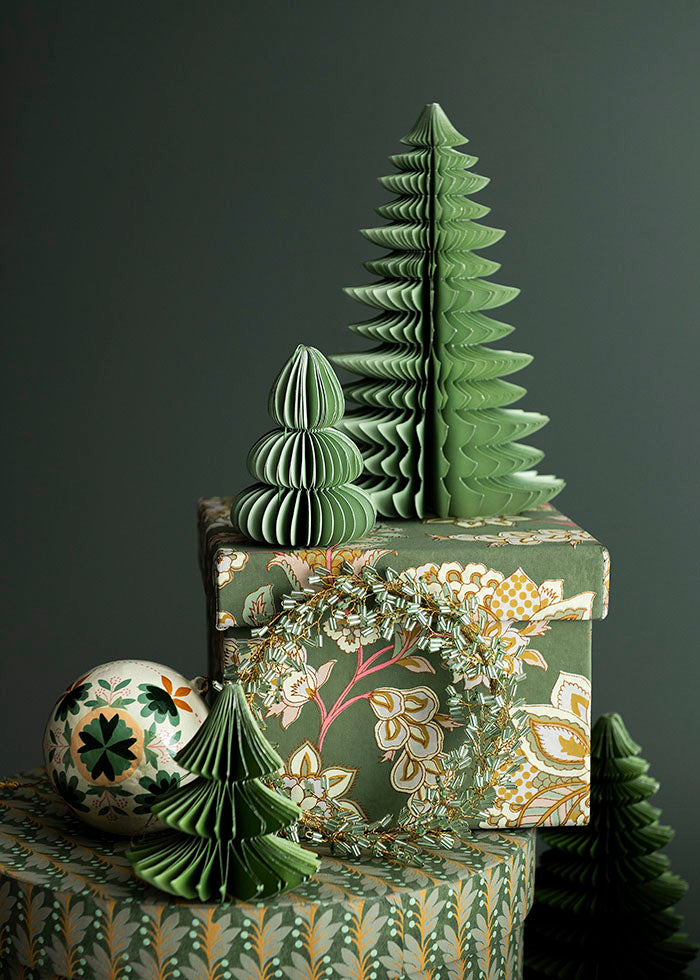 Honeycomb Hanging Christmas Trees, Forest & Pine Green