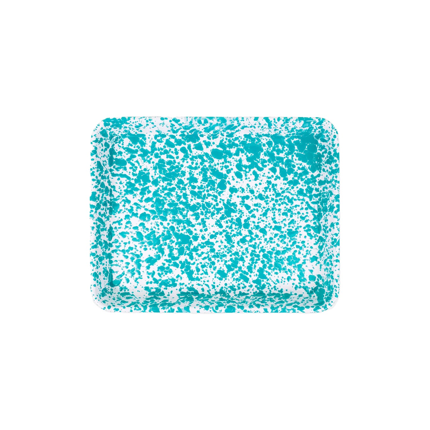 Turquoise Splatter Enamel Tray