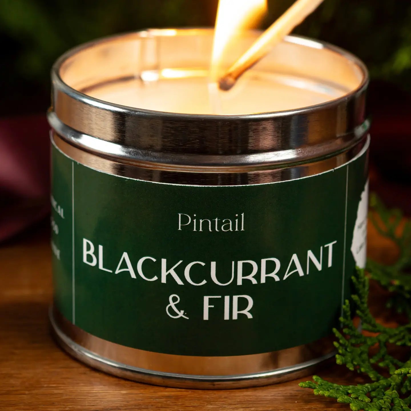 Blackcurrent & Fir Tin Christmas Candle