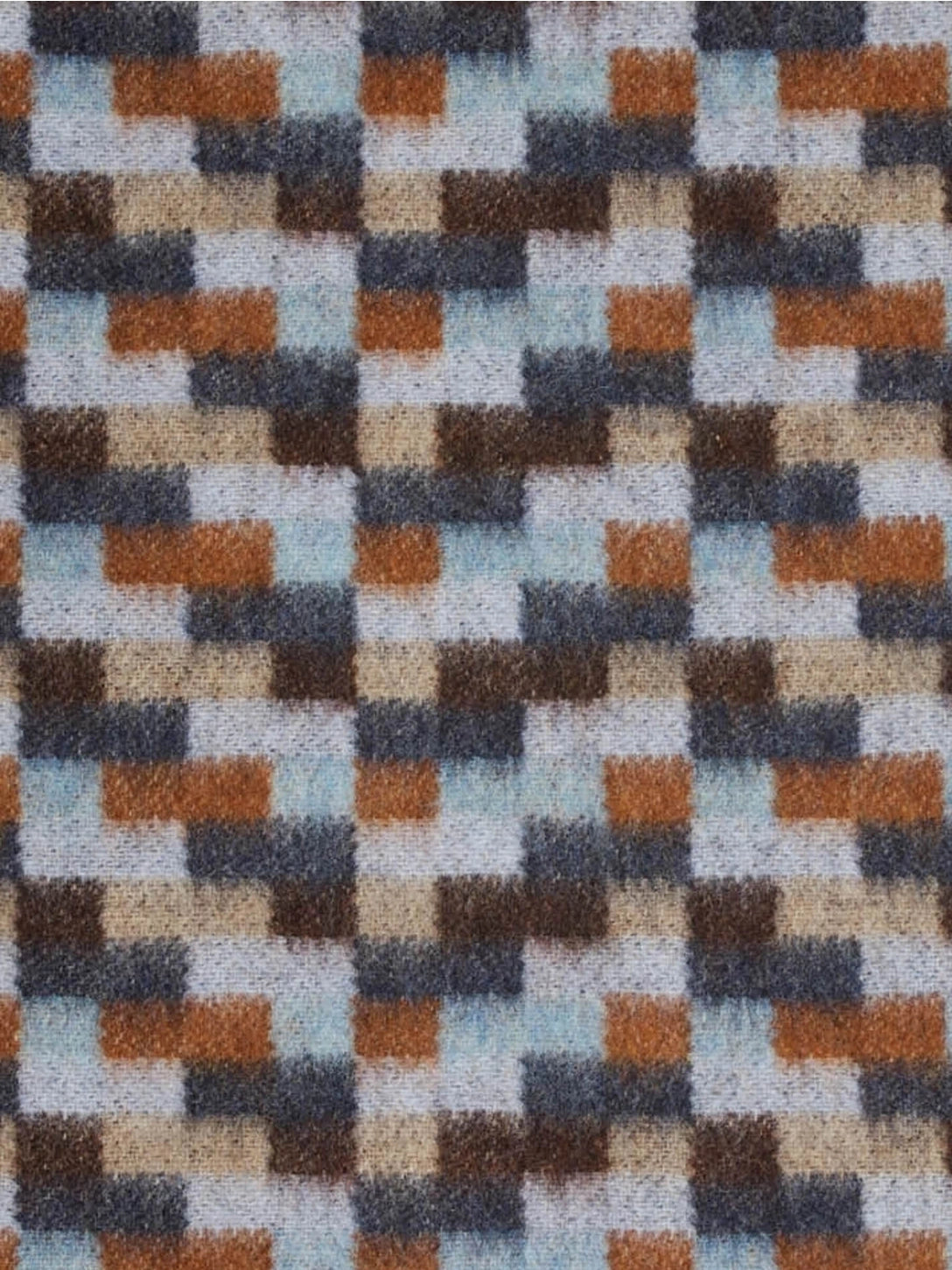 Bricks Merino Throw - Navy/Rust