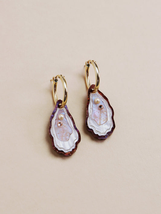 Oyster Hoops by Wolf and Moon - THE BRISTOL ARTISAN