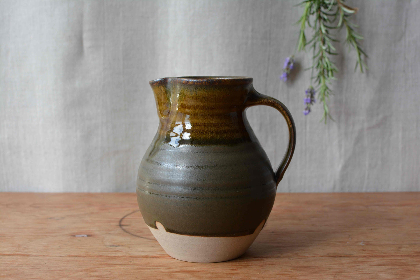 White / Gold Dolomite Glaze Table Jug by Lucy Turner - THE BRISTOL ARTISAN