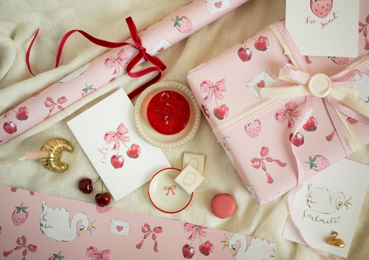 Strawberries and Cream Gift Wrap