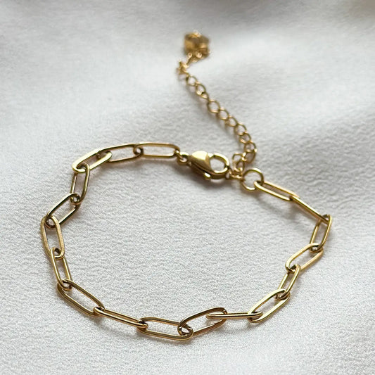 18k Gold Link Chain Adjustable Bracelet - THE BRISTOL ARTISAN