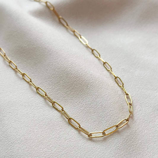 18k Gold Paperlink Chain Gold Necklace - THE BRISTOL ARTISAN
