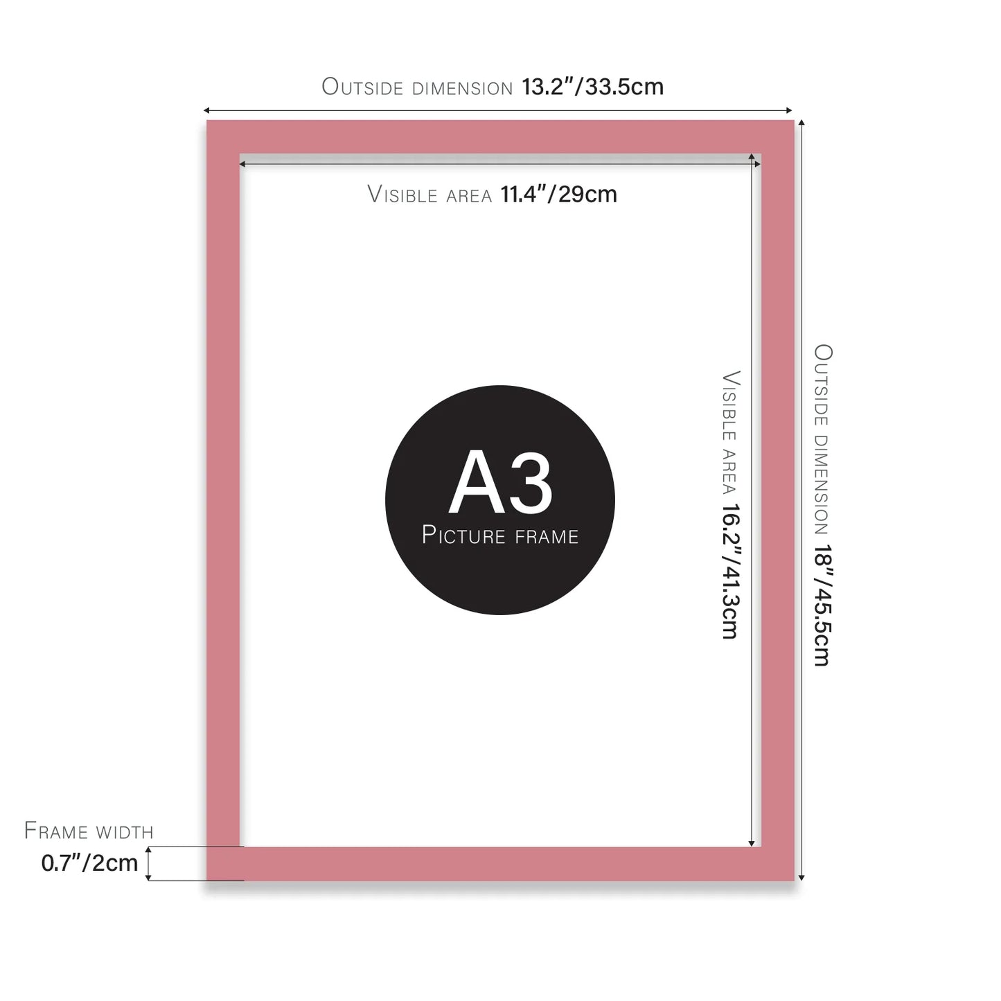 A3 Picture Frame - Pink - THE BRISTOL ARTISAN