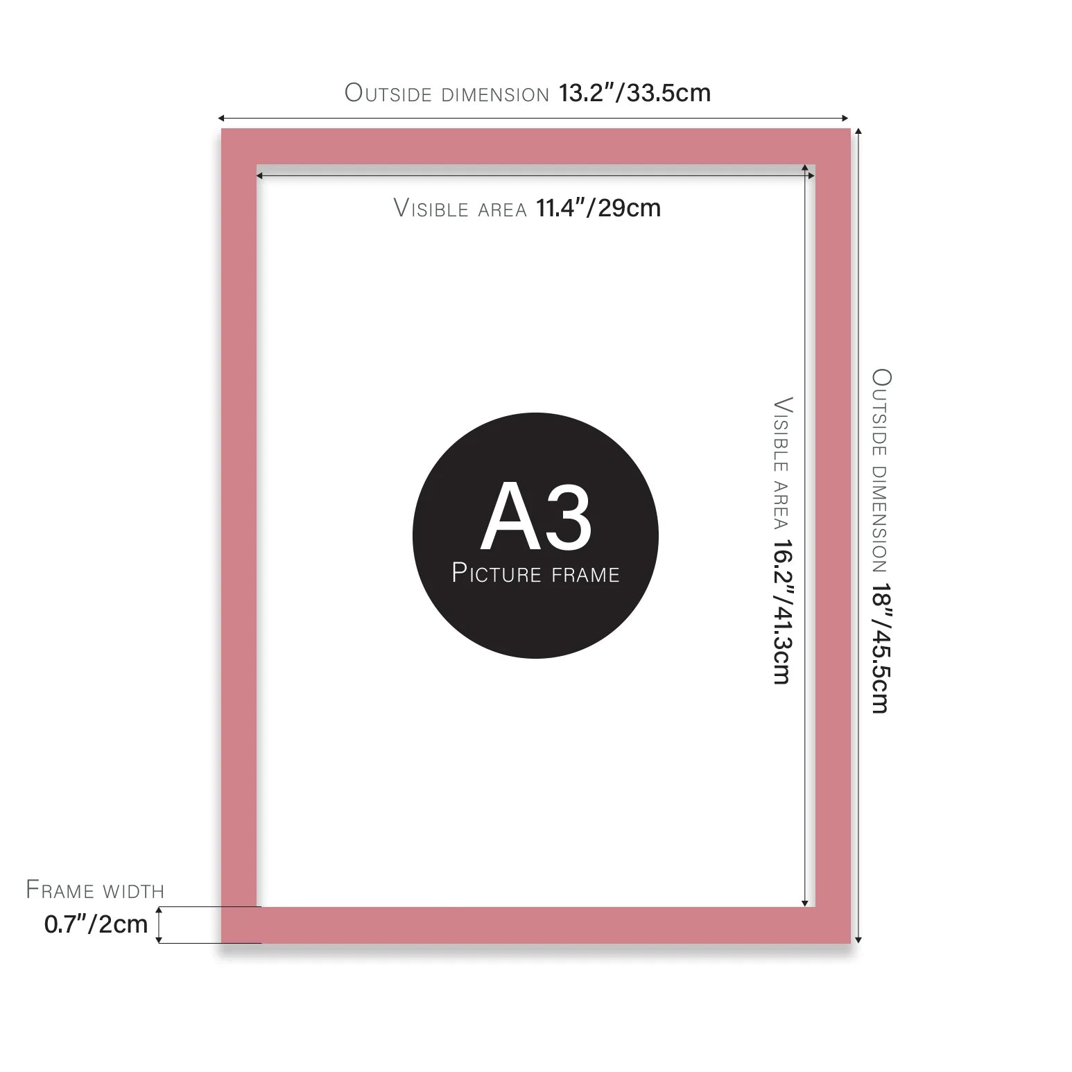 A3 Picture Frame - Pink - THE BRISTOL ARTISAN