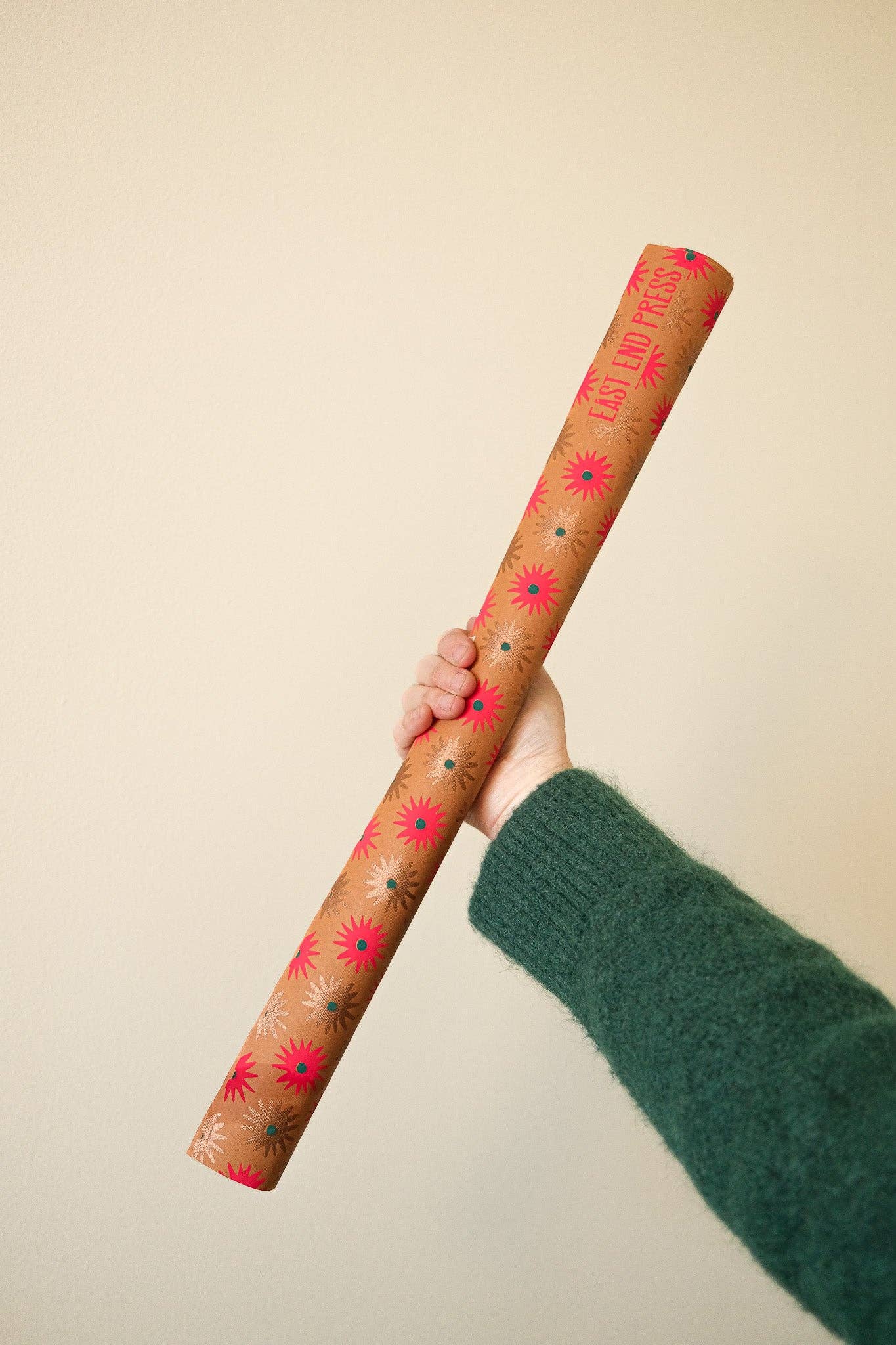 Copper Bloom Screen Printed Christmas Gift Wrap