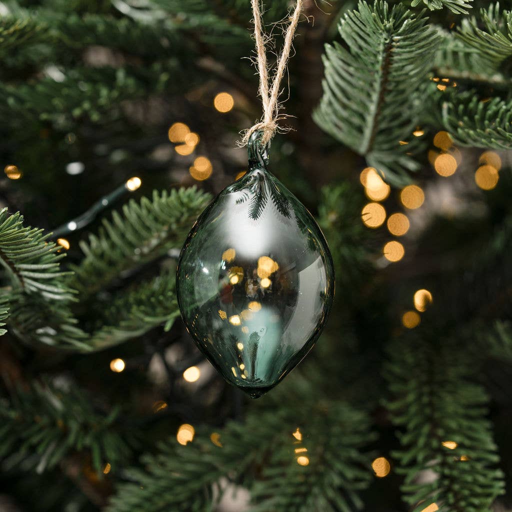 Moss Dewdrop Glass Bauble