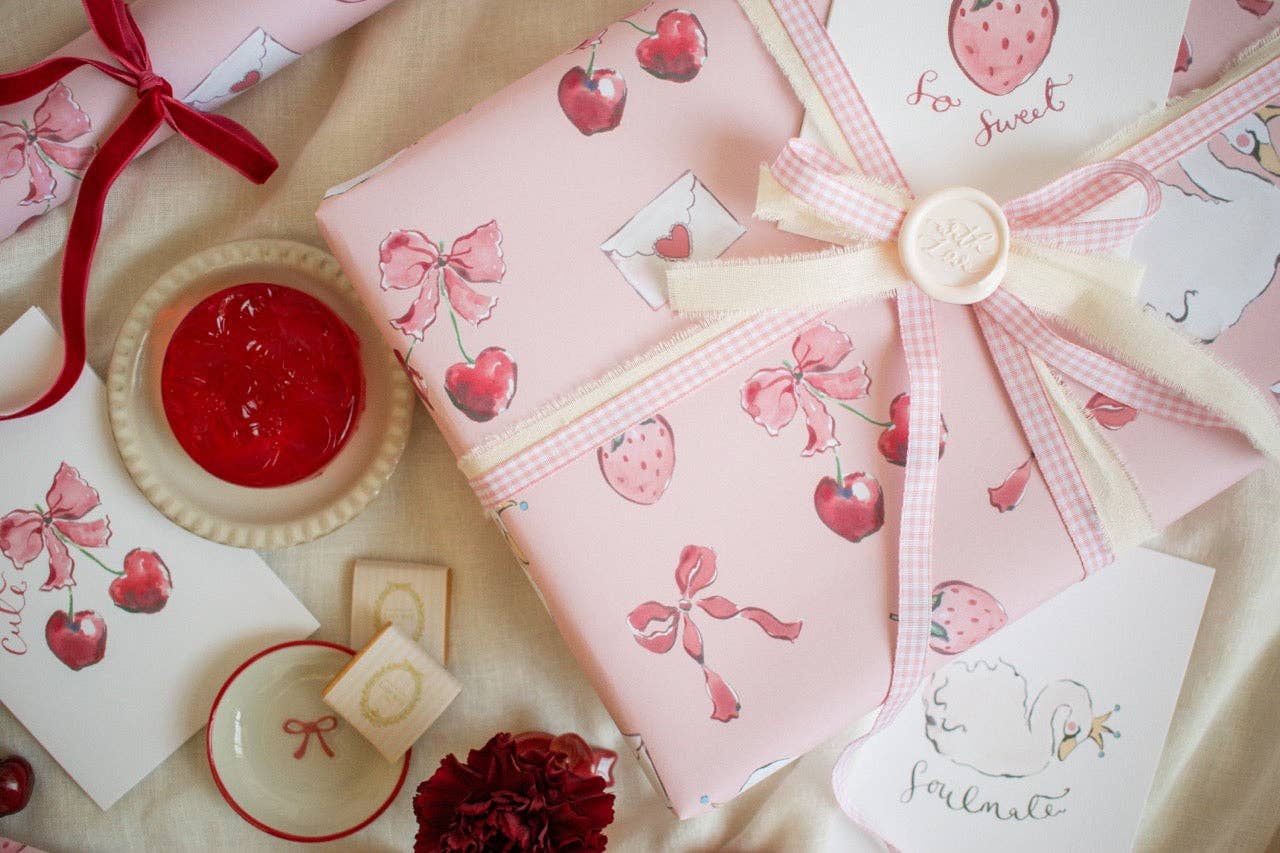 Strawberries and Cream Gift Wrap