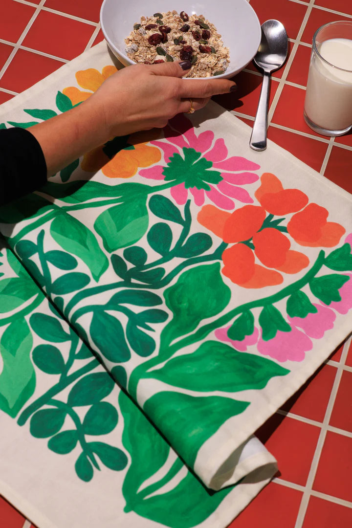 Wildflower Regeneration Tea Towel by Liv Lee - THE BRISTOL ARTISAN