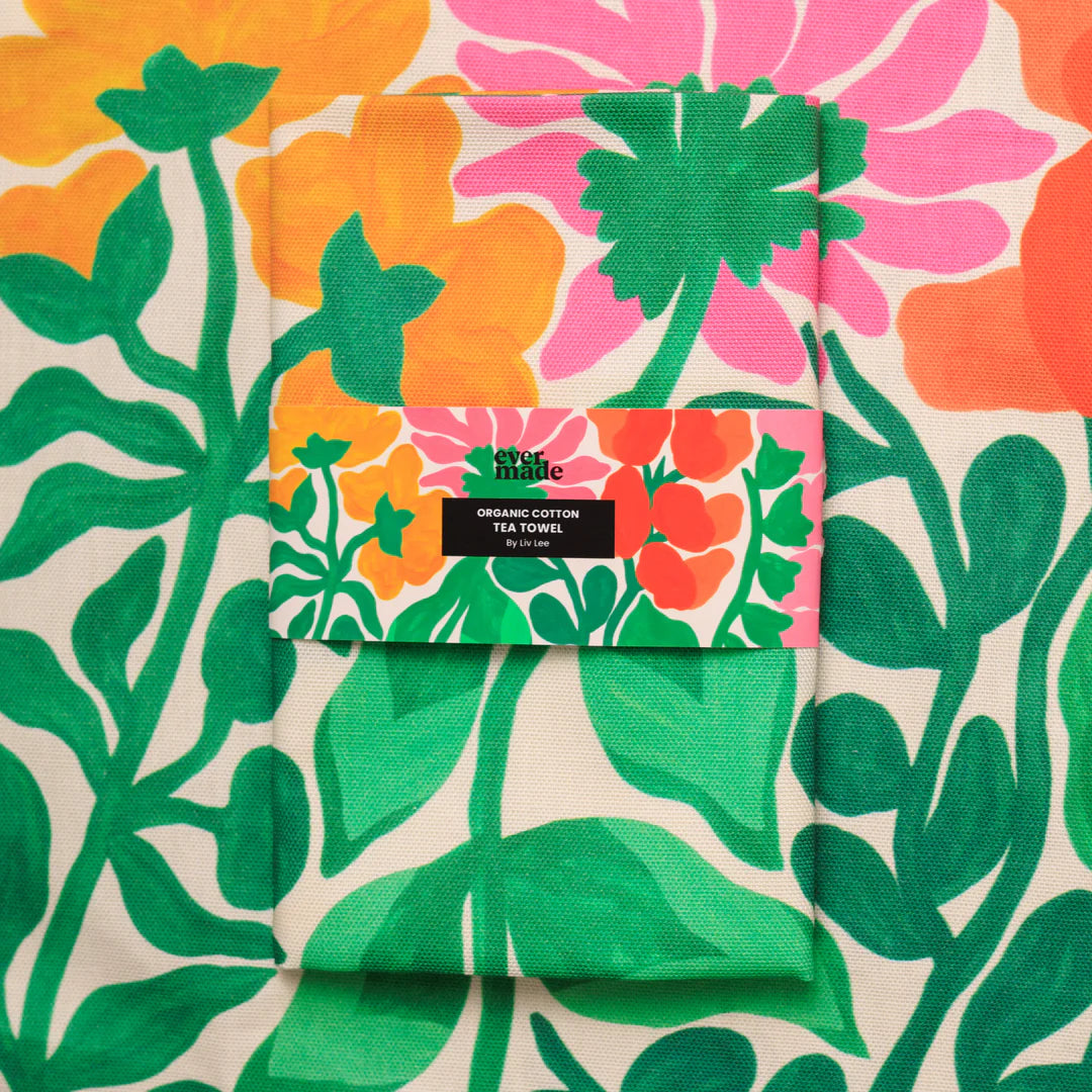 Wildflower Regeneration Tea Towel by Liv Lee - THE BRISTOL ARTISAN