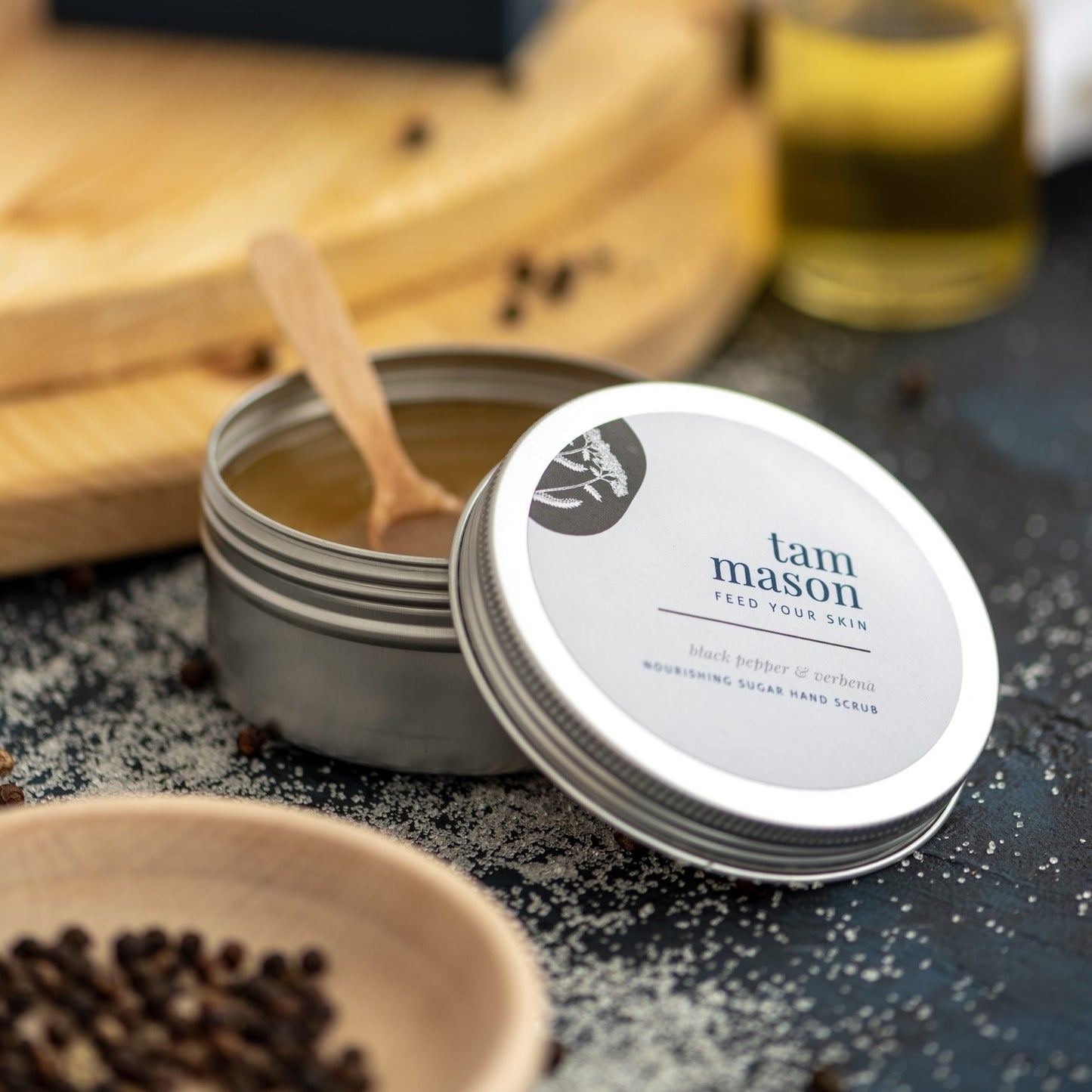 Black Pepper and Verbena Hand Scrub made in Somerset by Tam Mason - THE BRISTOL ARTISAN