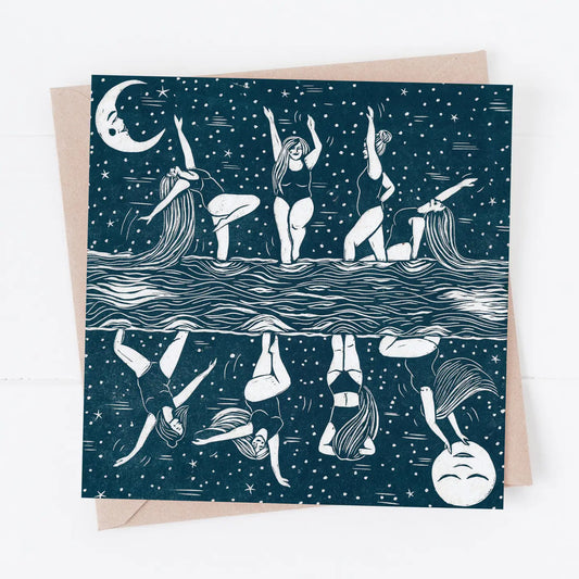 Celestial Bodies Card, Moon Cycle, Swimming, Female, Dance - THE BRISTOL ARTISAN