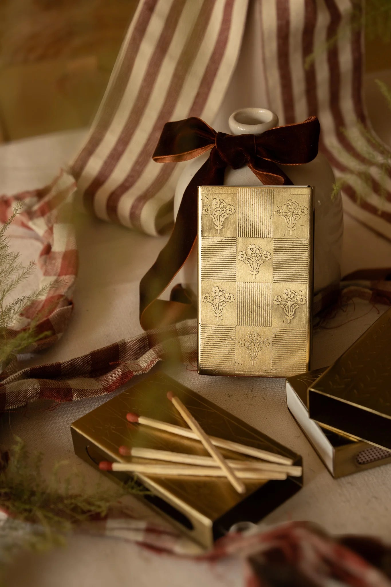 Chequered Posy Match Box Sleeve - THE BRISTOL ARTISAN