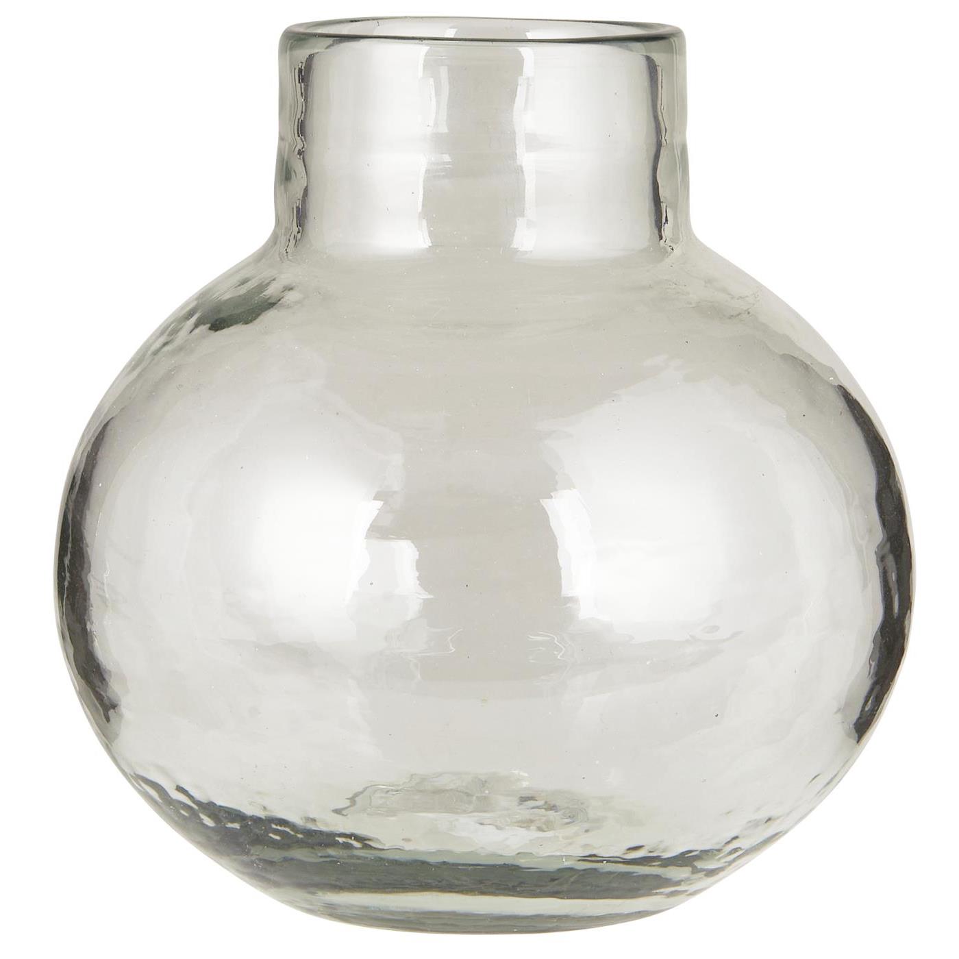 Clear Round Hand Blown Glass Vase - THE BRISTOL ARTISAN