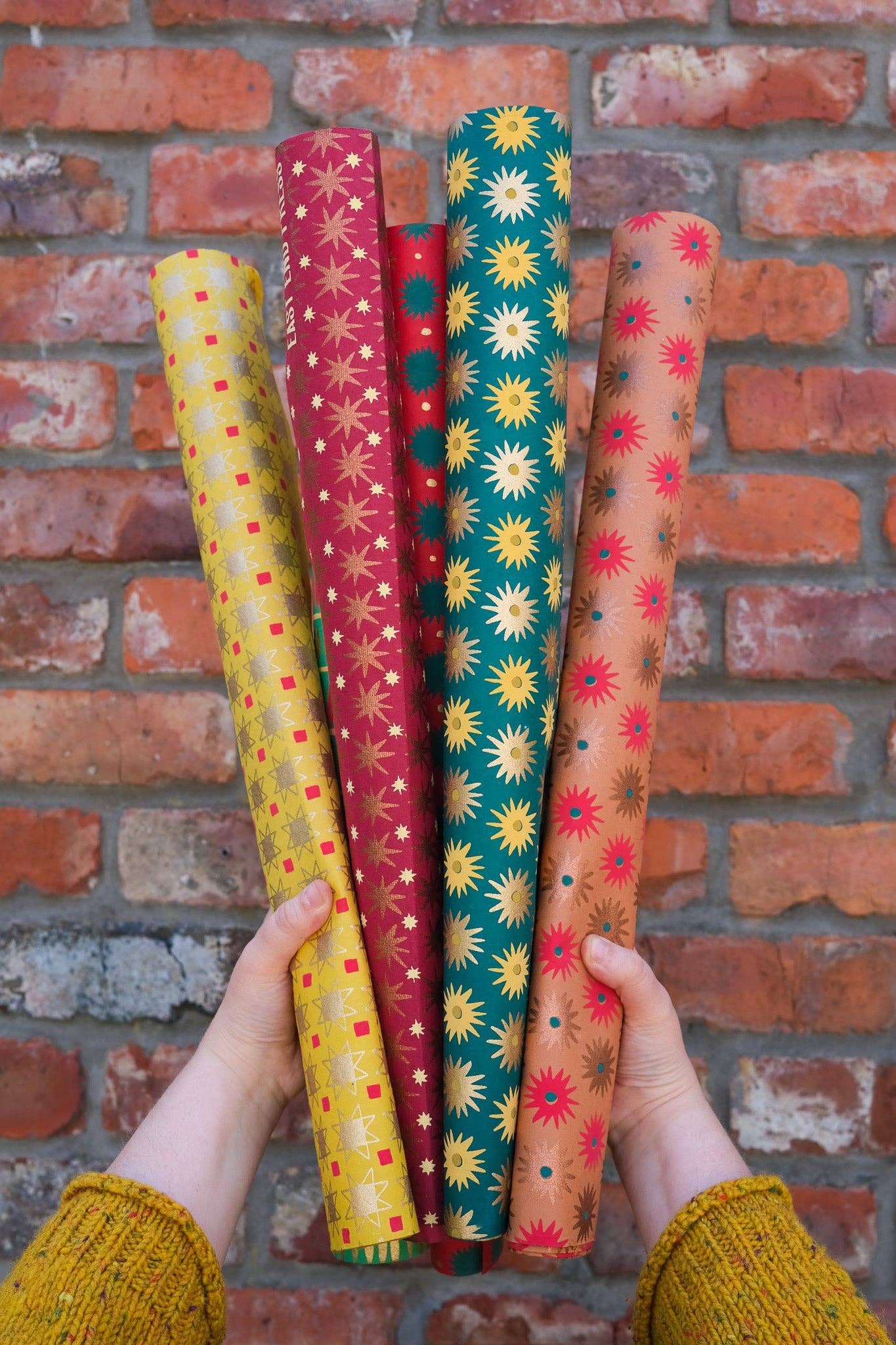 Copper Bloom Screen Printed Christmas Gift Wrap - THE BRISTOL ARTISAN
