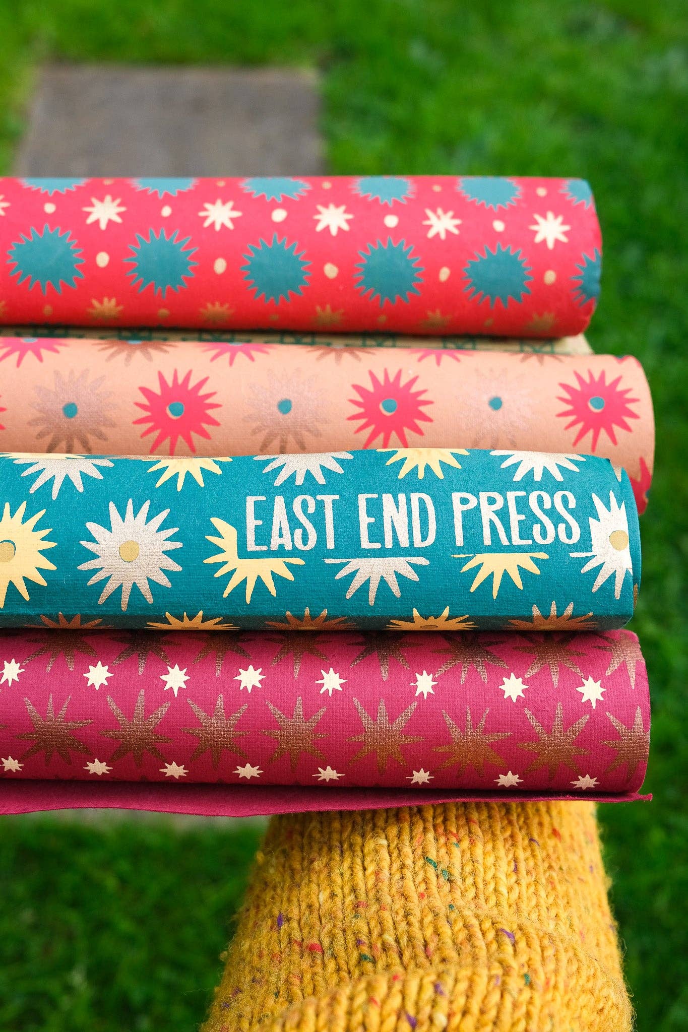 Copper Bloom Screen Printed Christmas Gift Wrap - THE BRISTOL ARTISAN
