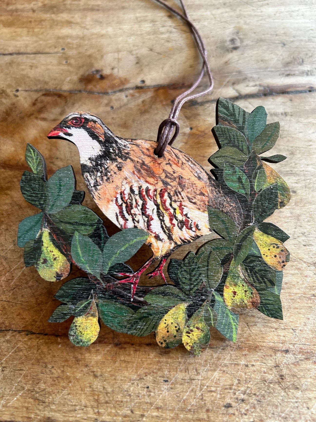 Festive Partridge Birch Plywood Decoration- - THE BRISTOL ARTISAN