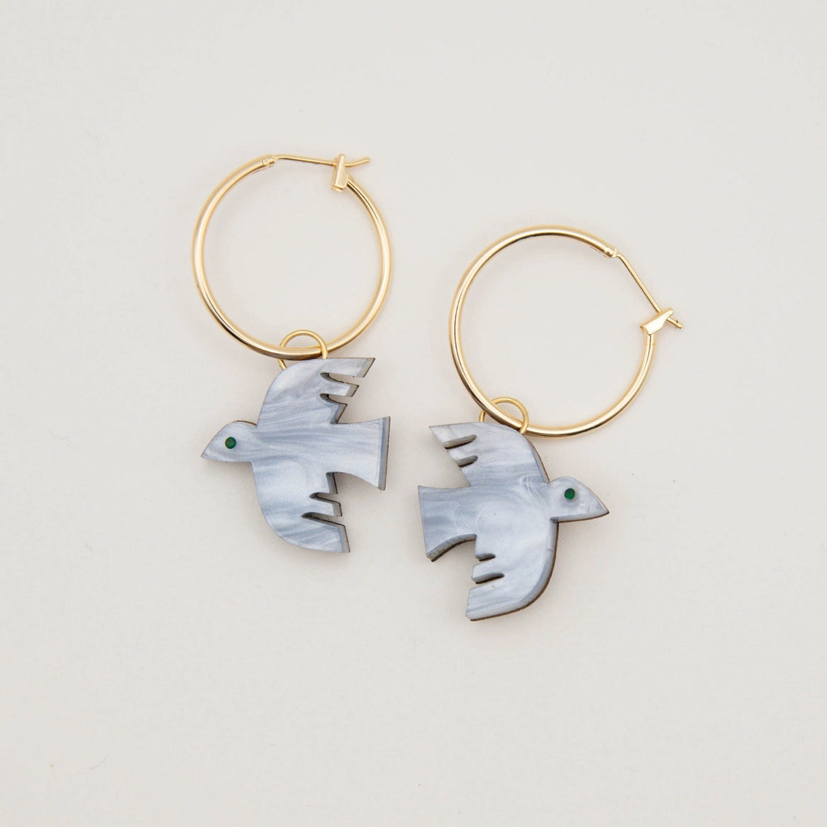 Flight bird Hoops - Marble White - THE BRISTOL ARTISAN