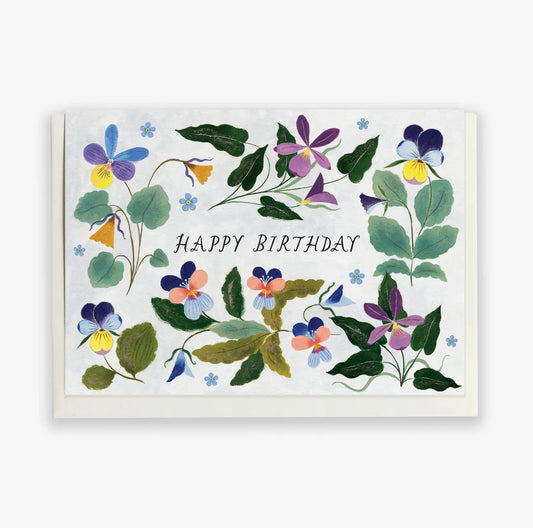 Happy Birthday Violets Card - THE BRISTOL ARTISAN