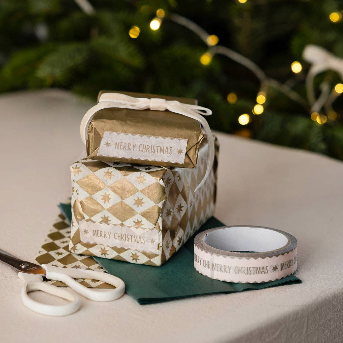 Gilded Merry Christmas Paper Tape - 20m - THE BRISTOL ARTISAN