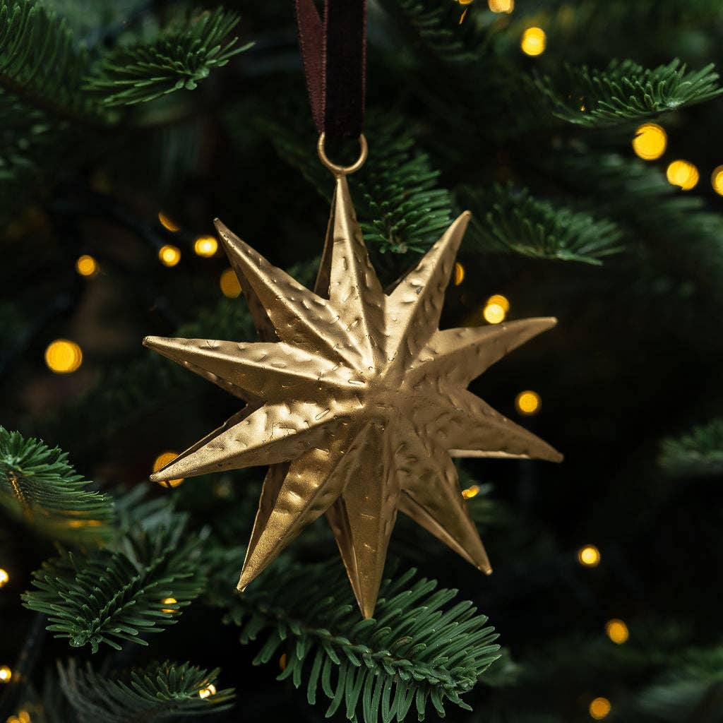 Gold Star Hanging Decoration - THE BRISTOL ARTISAN