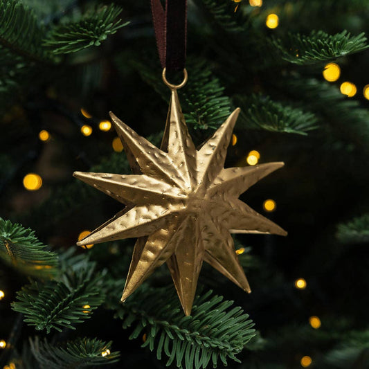 Gold Star Hanging Decoration - THE BRISTOL ARTISAN