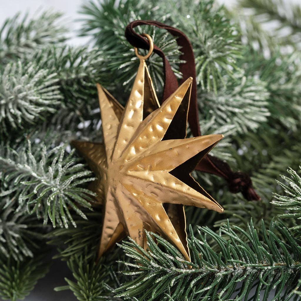 Gold Star Hanging Decoration - THE BRISTOL ARTISAN