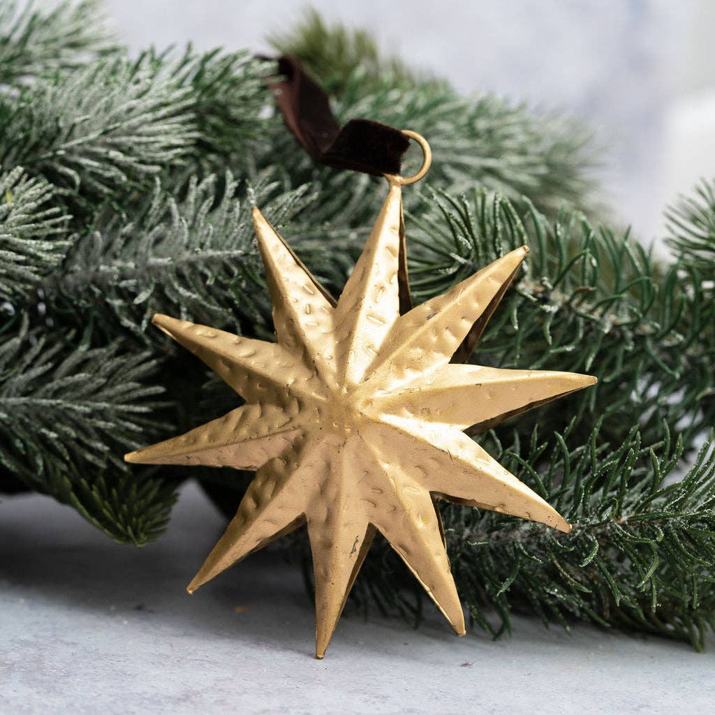 Gold Star Hanging Decoration - THE BRISTOL ARTISAN