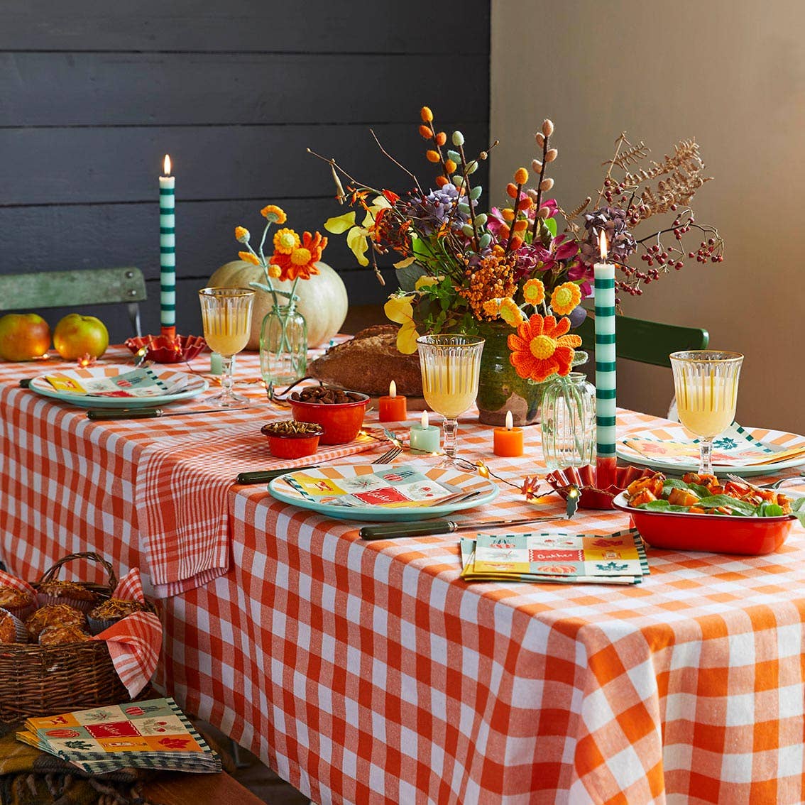 Green Stripe Straight Dinner Candle - THE BRISTOL ARTISAN