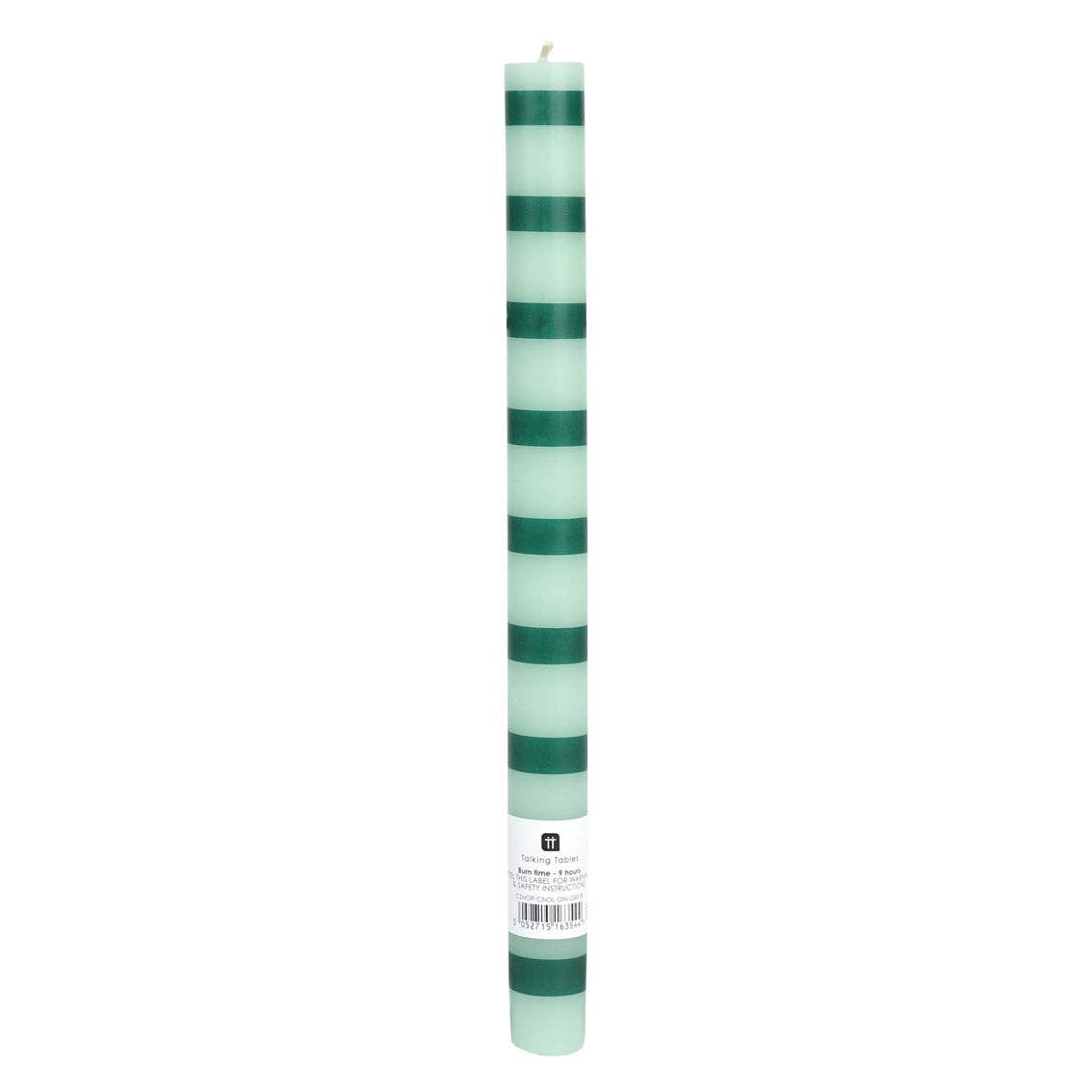Green Stripe Straight Dinner Candle - THE BRISTOL ARTISAN