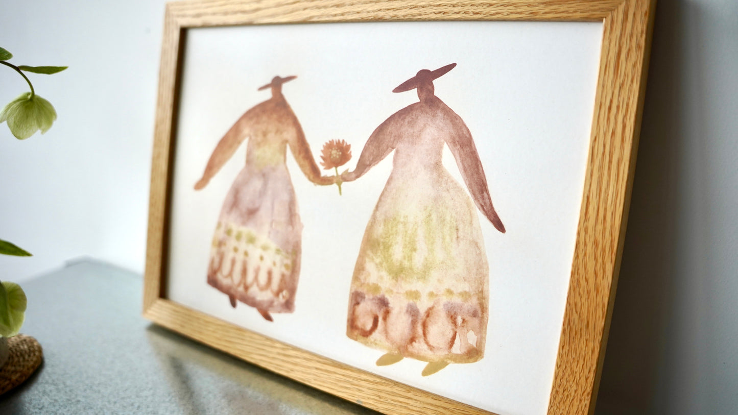 Hand in Hand A4 Art Print - THE BRISTOL ARTISAN