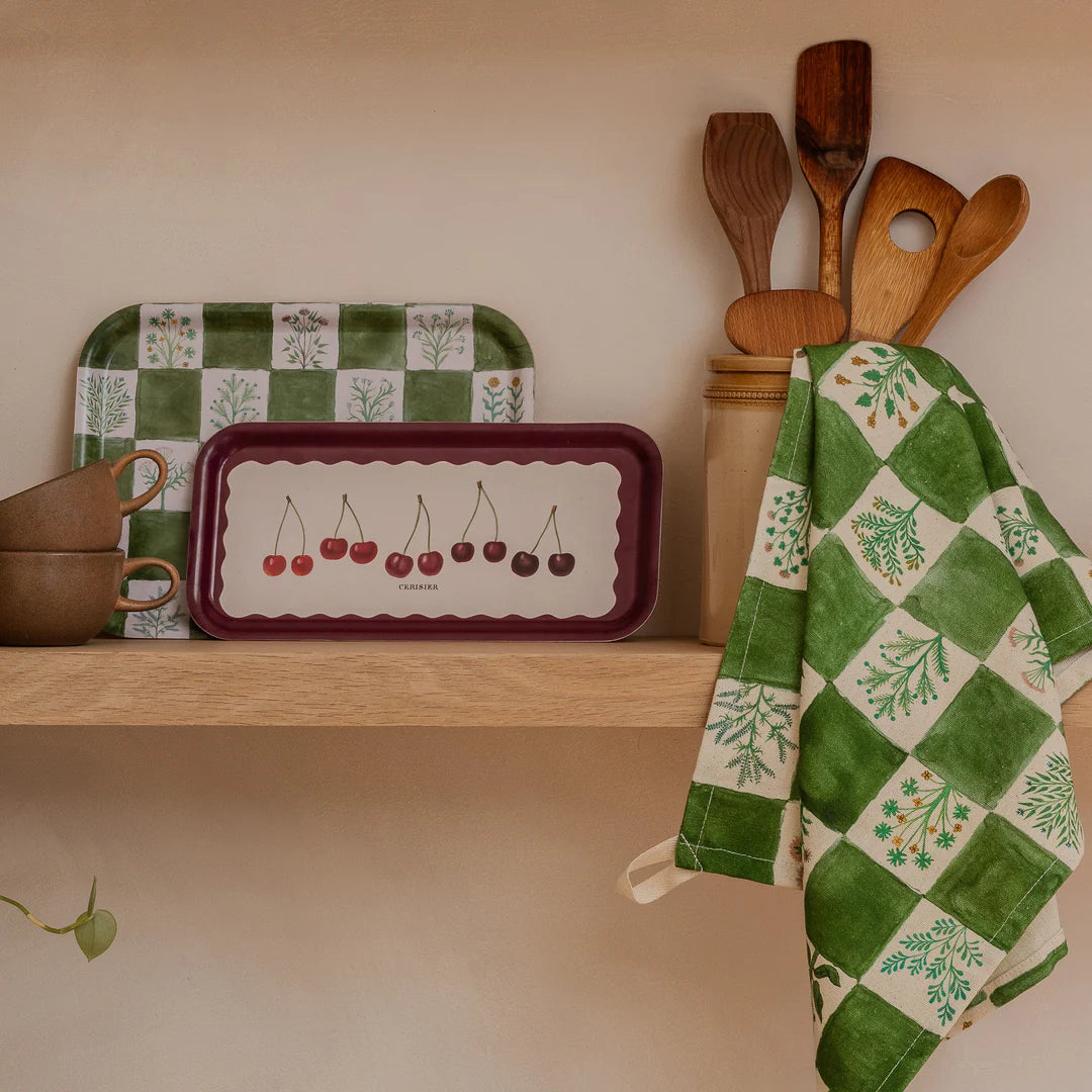 Organic Cotton Tea Towel - Illustrated Herbs - THE BRISTOL ARTISAN