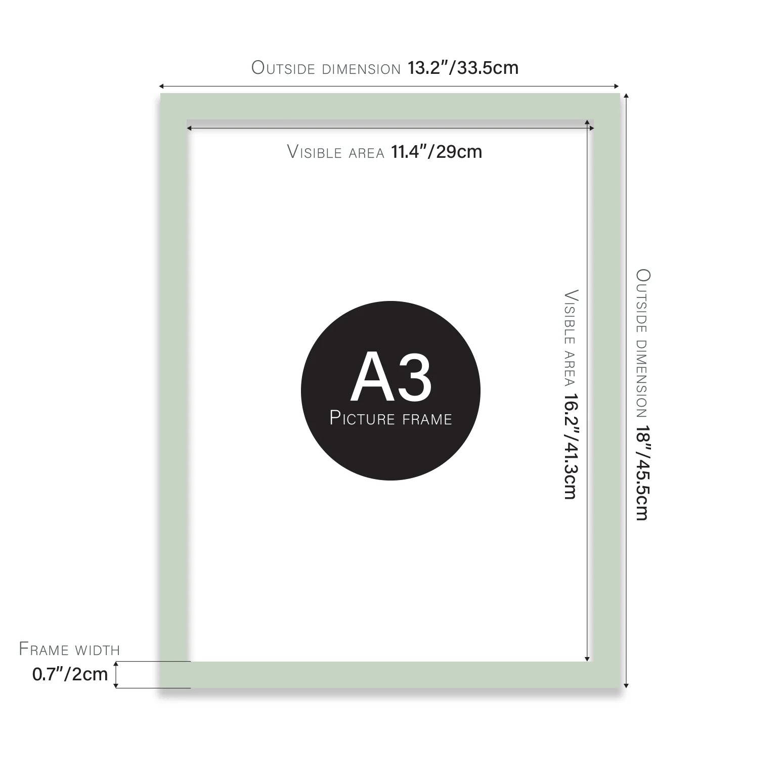 A3 Picture Frame - Mint - THE BRISTOL ARTISAN