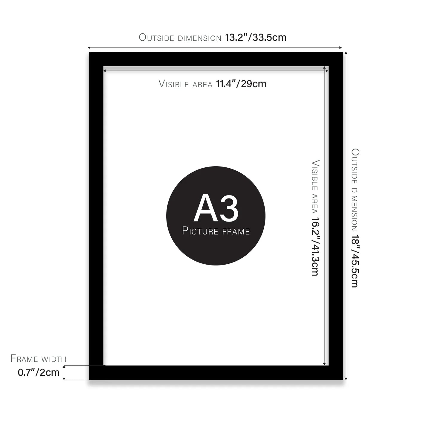A3 Picture Frame - Black - THE BRISTOL ARTISAN