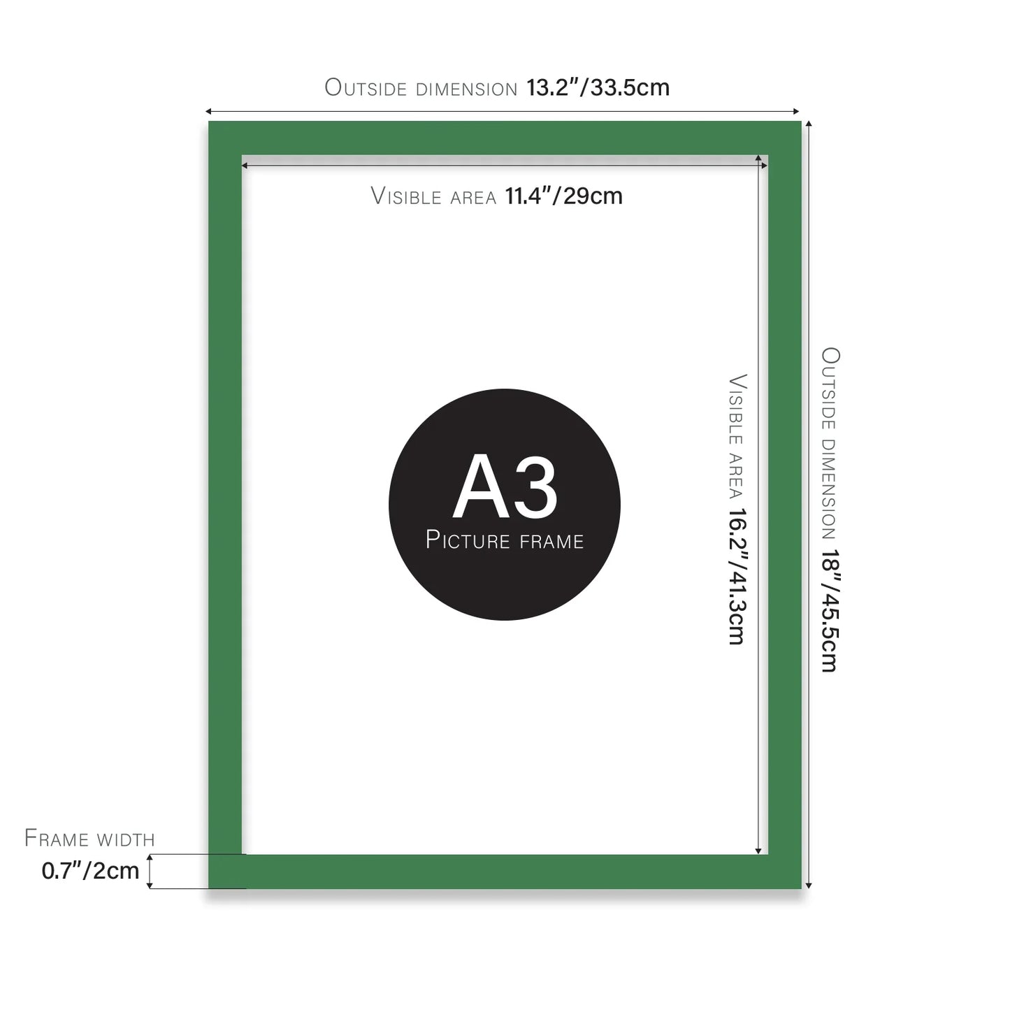 A3 Picture Frame - Green - THE BRISTOL ARTISAN