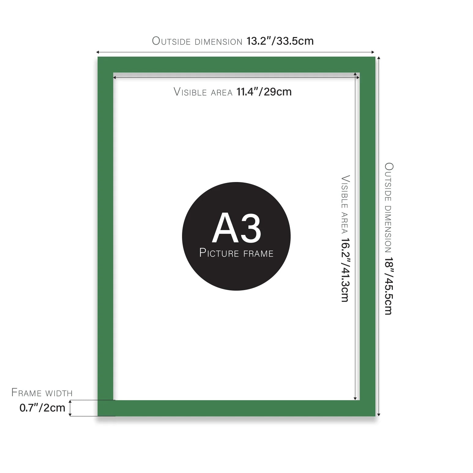 A3 Picture Frame - Green - THE BRISTOL ARTISAN