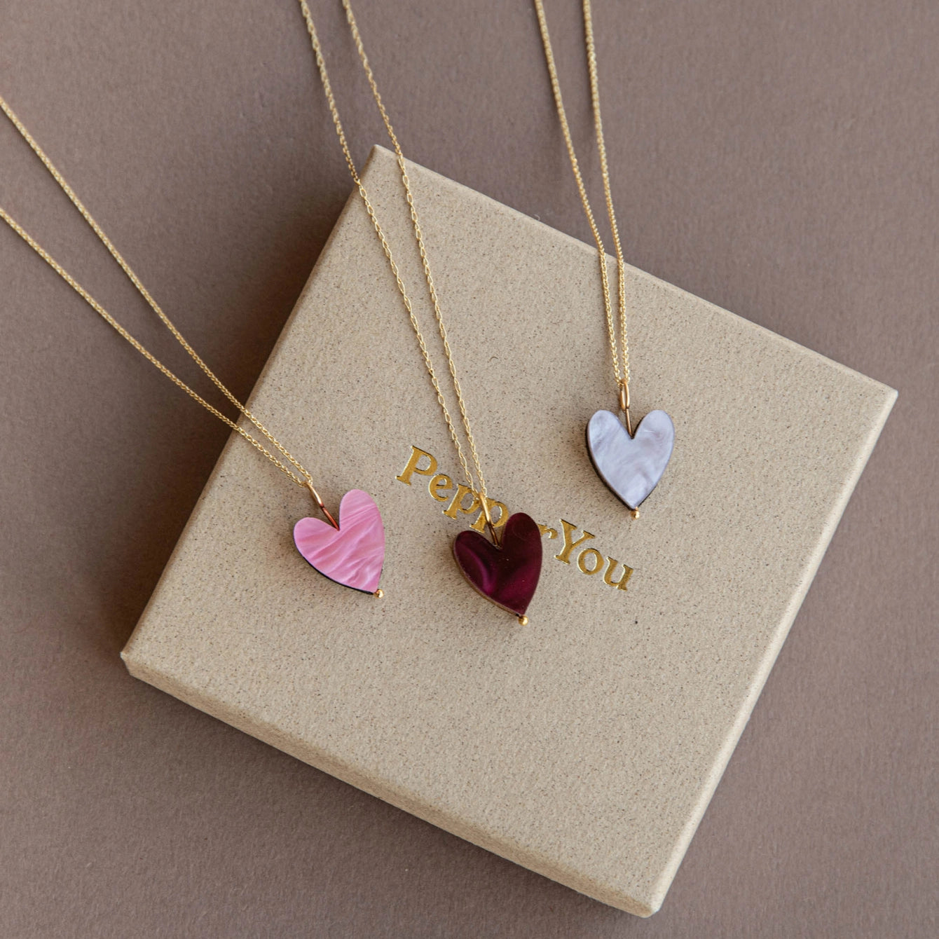 Love Grows Gold Necklace - Merlot Red Marble - THE BRISTOL ARTISAN