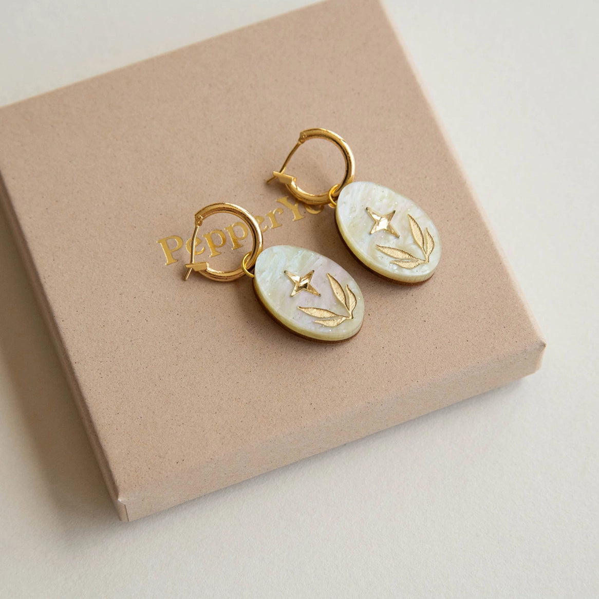 Celestial Seaweed Oval Hoop Earrings - THE BRISTOL ARTISAN
