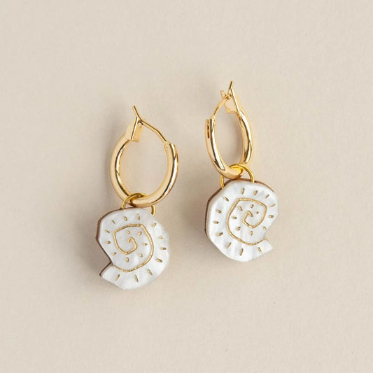 Shell Hoop Earrings - THE BRISTOL ARTISAN