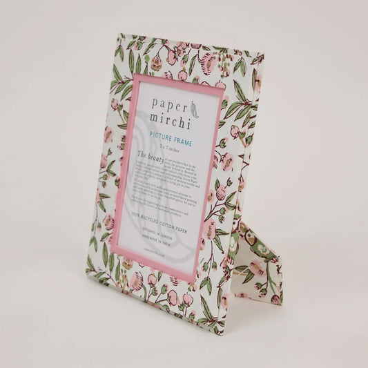 Block Printed Picture Frame (5x7) - Song Birds Blush - THE BRISTOL ARTISAN