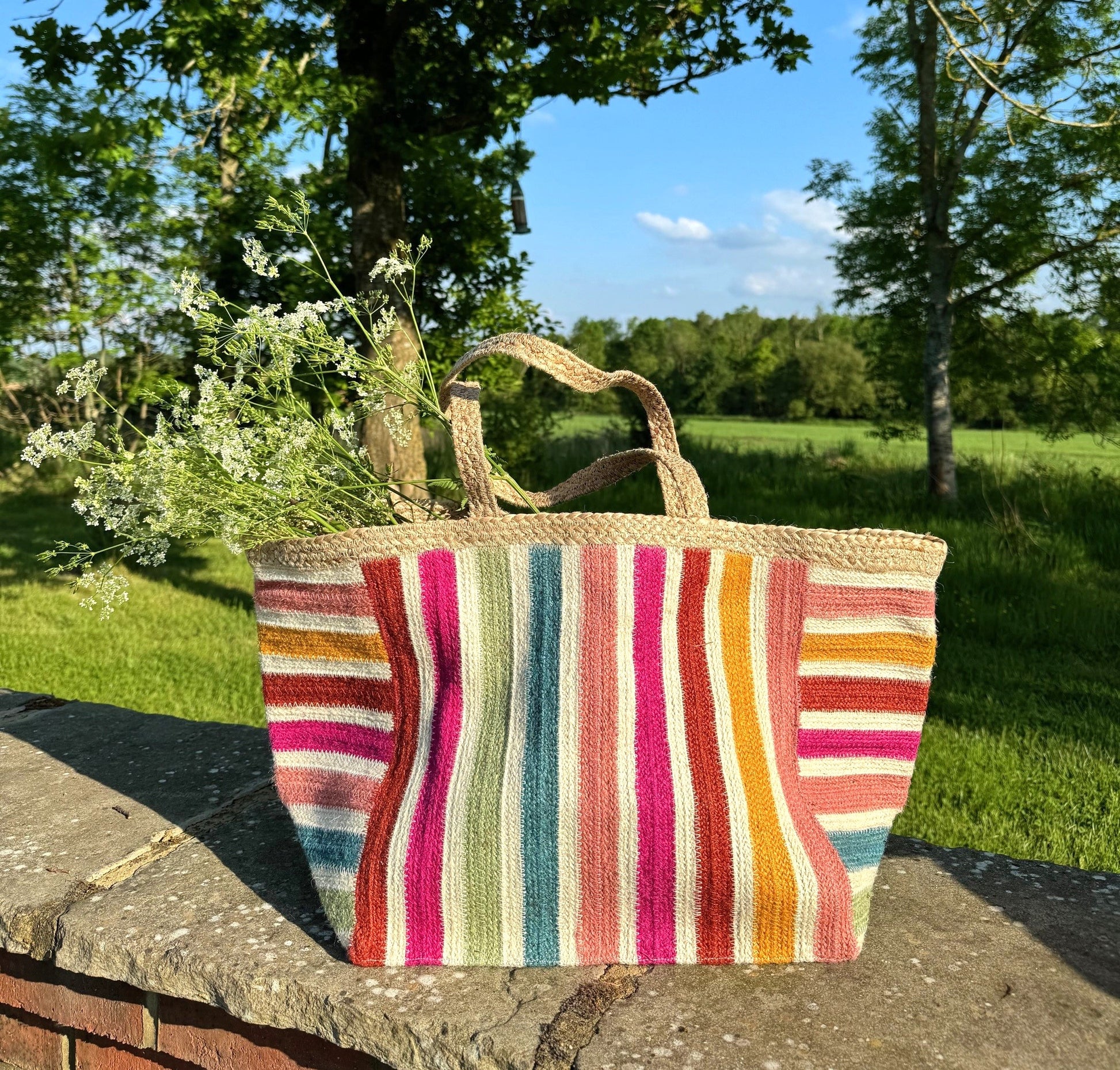 Dahlia Large Jute Bag - THE BRISTOL ARTISAN