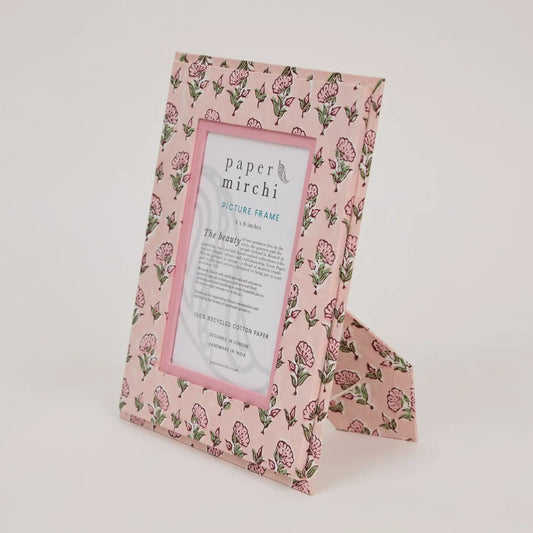 Block Printed Picture Frame (4x6) - Ditsy Floral Blush - THE BRISTOL ARTISAN