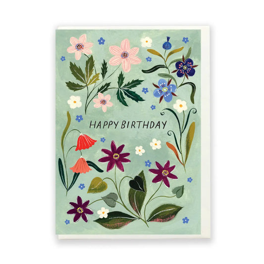 Happy Birthday Floral 2 Card - THE BRISTOL ARTISAN