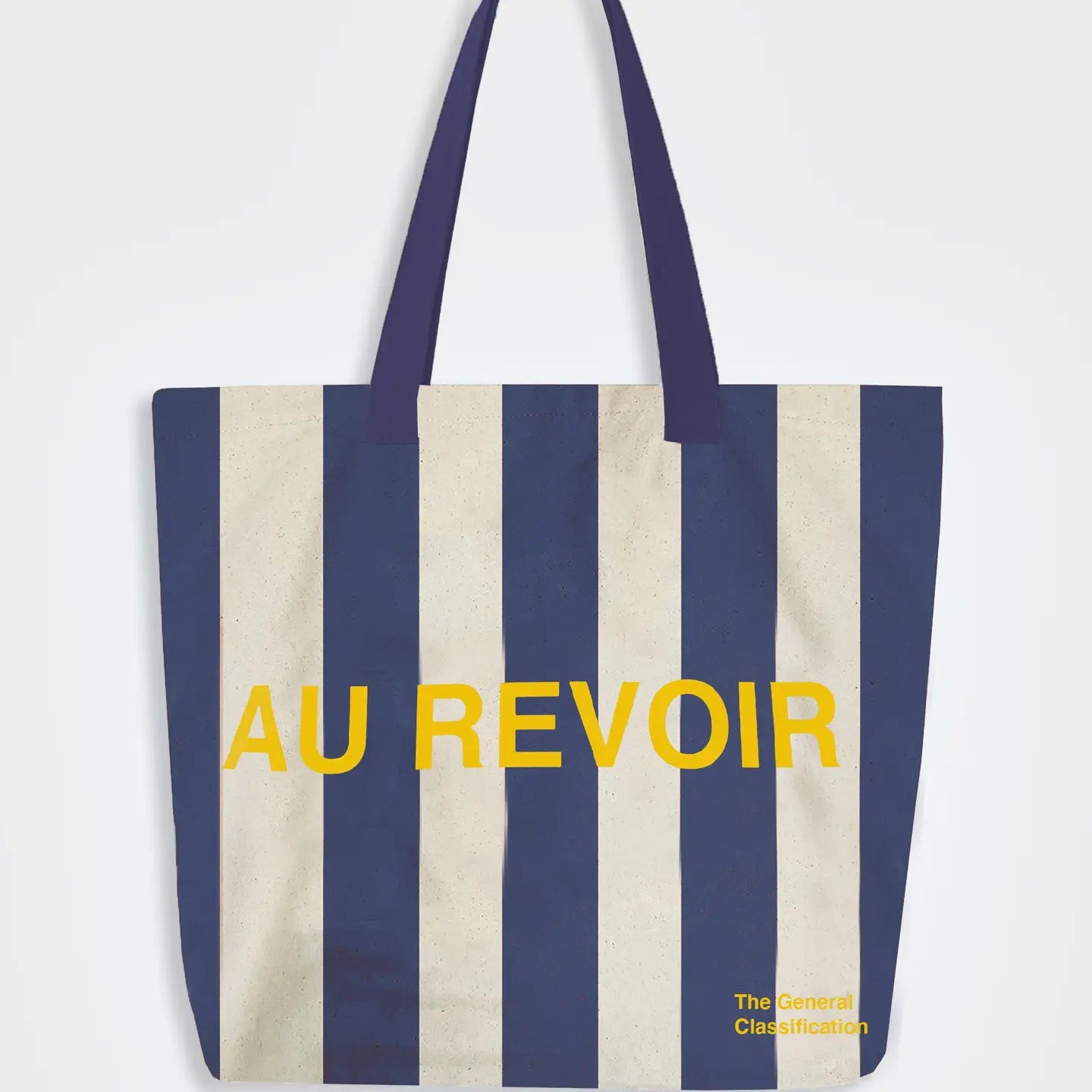 Bonjour Stripe Tote Bag Natural & Navy - THE BRISTOL ARTISAN