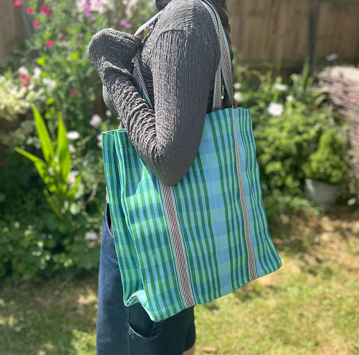 Recycled Woven Tote Bag - Ocean