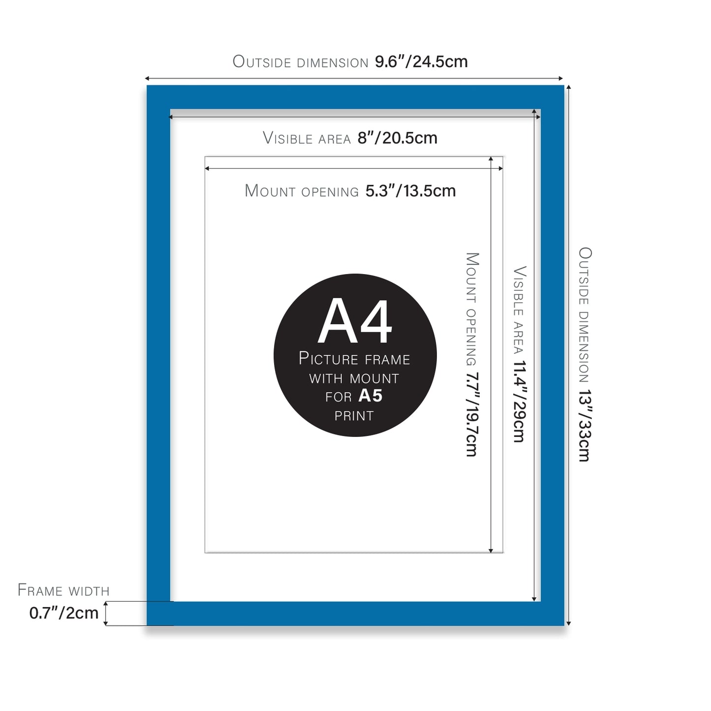 A4 Picture Frame - Dark Blue